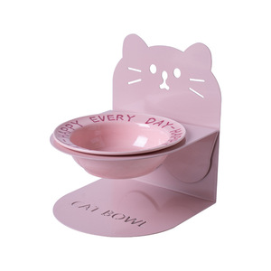 Bol en céramique pour chat avec support magnétique réglable en hauteur pour la protection du cou des chats - Product Image 5