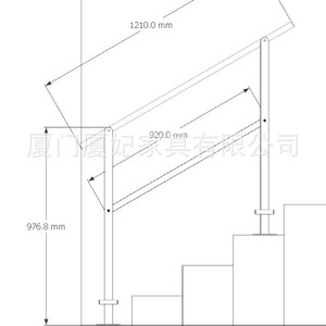 <b>Stair</b> <b>Handrail</b> Carbon Steel Black Height Adjustable For Indoor Outdoor Use - Product Image 3