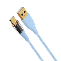 Nuevo Cable USB de Transferencia de Datos y Carga Rápida con Conector USB 3.0 Tipo-C y USB-A, Material TPE, Pantalla Digital y Conductor de Cobre Puro