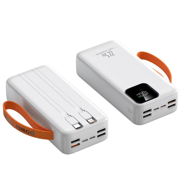 Cross-Border E-commerce Large Capacity 50000 MAh PVC Power Bank 22.5W Fast Charging Micro USB LED Display Custom Logo Printing