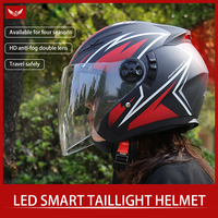 Casque de moto rabattable, casque ouvert pour moto, casque sans fil, casque de conduite, signal lumineux d'avertissement, casques de moto