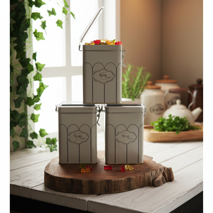 75x100x150 mm Rectangular Metal Box set (Set of 3 ) Wire Clasp and Transparent Lid Retro Retro Design - Product Image 3