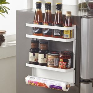 Organizador de almacenamiento de acero de 2 niveles montado en la pared, estante magnético para especias para cocina y nevera, diseño que ahorra espacio, Material de Metal duradero - Product Image 5