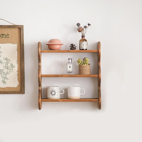 Étagère murale en bois massif style ferme, support pour tasses, étagère murale rustique pour plantes succulentes, décoration et présentation de tasses