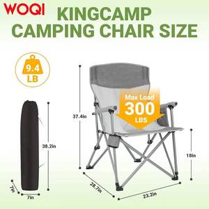เก้าอี้พับแคมป์ปิ้ง Woqi โครงอะลูมิเนียม ผ้าไนลอน พกพาสะดวก ใช้ได้ทั้งในสวนและกลางแจ้ง พร้อมกระเป๋าหิ้ว สีเงิน - Product Image 4