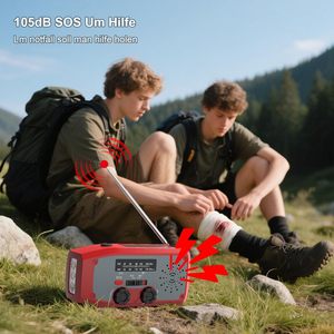 Radio Solar de Emergencia con Manivela, <span class=keywords><strong>Linterna</strong></span> LED, Alarma SOS, AM/FM, Batería de 2000mAh, USB, para Interiores/Exteriores, Camping - Product Image 4