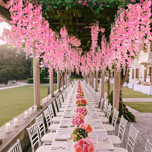 DAMAI Ghirlanda di Fiori Artificiali di Glicine in Plastica e Seta, 5 Pezzi, 36 Piedi, Bianca, Extra Grande, per Matrimoni, <span class=keywords><strong>Casa</strong></span>, Giardino, <span class=keywords><strong>Arco</strong></span> Esterno - Product Image 5