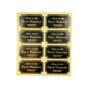 80 pcs/pack Black and Gold Love Is The Key To Happiness Stickers For party Gift Cake Cookies Baking Sealing Sticker