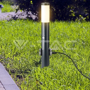 Lampioncino da Giardino E27 con 2 Prese Schuko e Sensore di Movimento H60 IP44 V-TAC VT-838-GS60 - Product Image 5