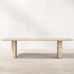 <span class=keywords><strong>Hideaway</strong></span> travertin table à manger moderne de luxe ensemble de salle à manger avec 8 chaises - Product Image 3