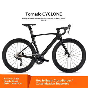Vélo de course sur route <span class=keywords><strong>Twitter</strong></span> Cyclone III entièrement en carbone Shimano 105 R7120 24 vitesses, freins à disque hydrauliques, roues en carbone 60 mm, CE ISO DDP - Product Image 5