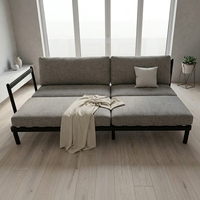 Minimalistisches L-förmiges Metall-Holz-Sofabett Schnelle Montage Robuste Kostengünstige Basis Für Zuhause Schlafzimmer Wohnzimmer Apartment Hotel