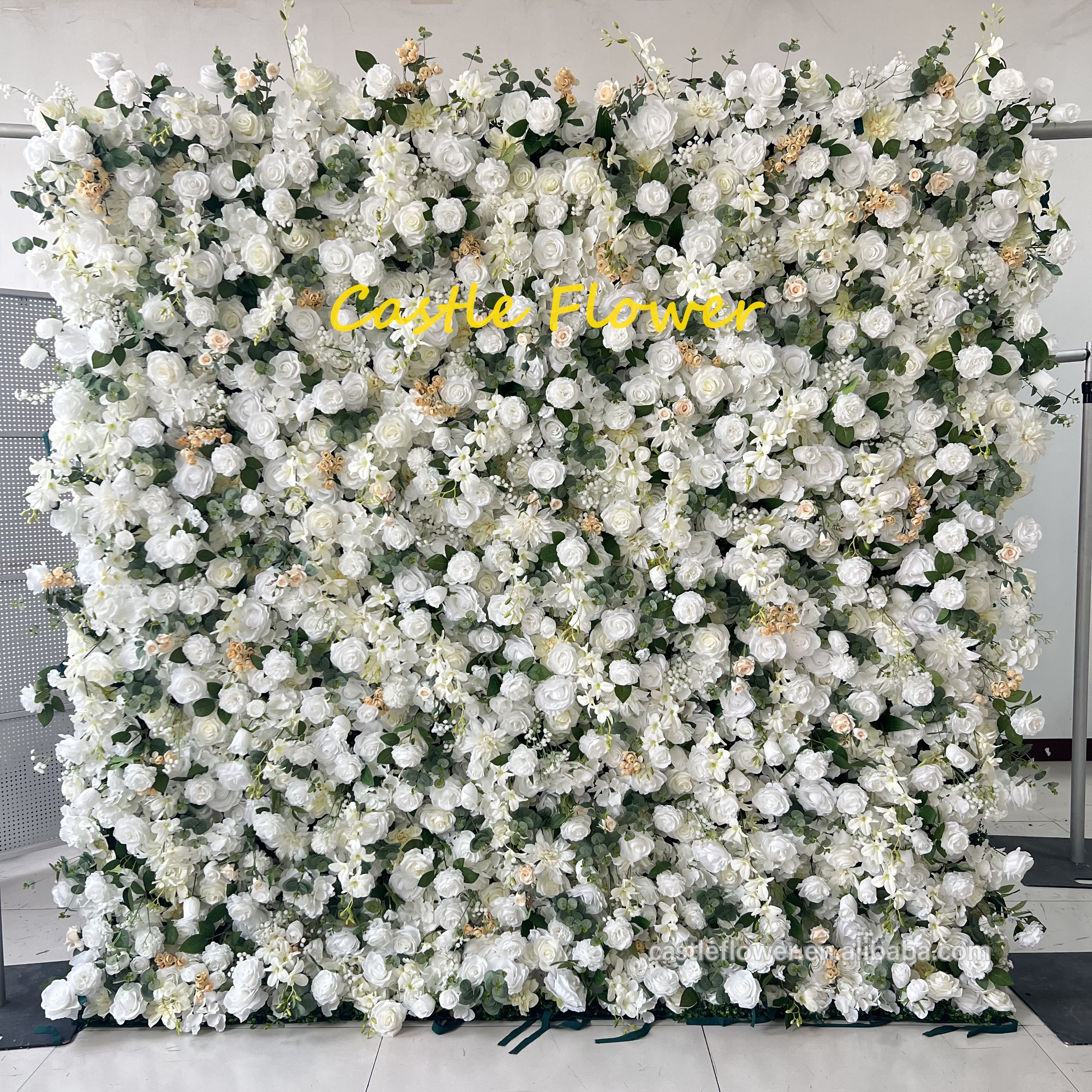 O-W011 8ft x 8ft Roll up ткань с цветочным принтом в виде кирпичной стены события Искусственные цветы Свадебный Декор стены Шелковая Роза цветы на стену Декор