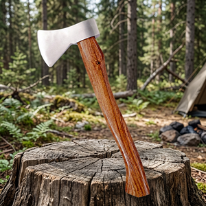 Tomahawk de Acero Inoxidable ZA Damascus de Alta Calidad con Mango de Acero, Grado Industrial, 1 lb, Herramienta de Corte Multifuncional - Product Image 3