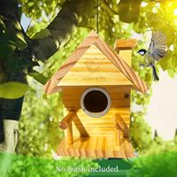 Nichoirs à oiseaux en bois pour l'extérieur, nichoirs suspendus pour jardin, mangeoires pour oiseaux en bois naturel pour l'extérieur