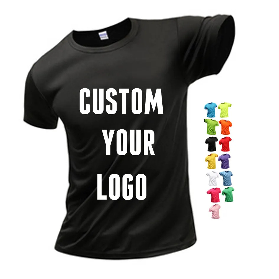 Plain T Shirt Custom Logo Printing Tshirt Sublimation Men's T-shirt for Sports Cheap Blank 100% Polyester Quick Dry Fit Mesh