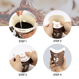 Vaso de Papel <span class=keywords><strong>para</strong></span> Café con Diseño de Mariposa Sonriente, Personalizado con Logotipo, Ecológico, Desechable, Biodegradable, de Pared Simple o Doble, <span class=keywords><strong>para</strong></span> Bebidas Frías o Calientes - Product Image 6