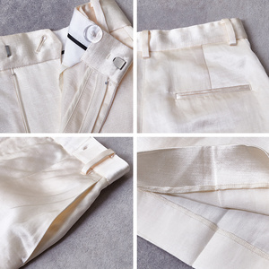 <span class=keywords><strong>Pantaloni</strong></span> da donna personalizzati a vita alta, dritti, in <span class=keywords><strong>velluto</strong></span>, casual, traspiranti, antipiega, tinta unita, <span class=keywords><strong>con</strong></span> tasche posteriori, OEM/ODM - Product Image 3