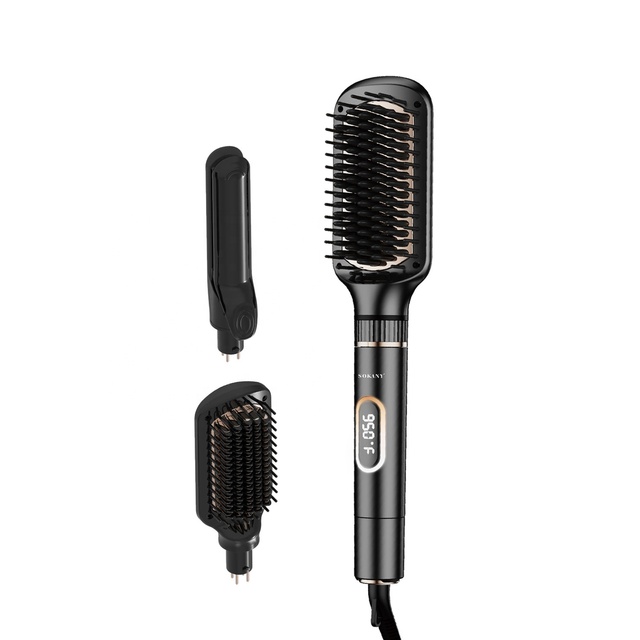 SOKANY 3 in 1 Electric Ion Blow Tangle-Free One Step Hair Dryer and Volumizer Straightener Curler Comb Hair Dryer Brush