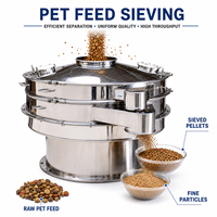 GAOFU Tamiseur vibrant rotatif de précision pour aliments pour animaux de compagnie et aliments pour poissons, avec tamis anti-colmatage pour poudre
