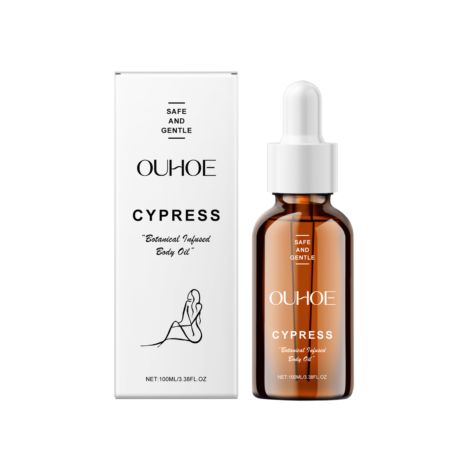 OUHOE Cypress Body Oil Shea Butter Infused Massage Essential Oil for Whole-Body Moisturization Daily Care Plant-Based Body Care