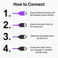 Cable de Conexión para Cámara Industrial USB 3.0 de 1.0M con Conductor de Cobre Estañado, Carga Rápida 3A/5A