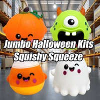 Halloween : 4 kits de jouets Squishies géants et géolosques en forme de monstre fantôme, doux à presser, anti-stress et sensoriels
