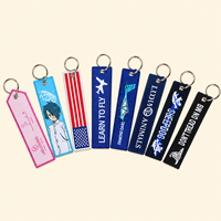 Porte-clés personnalisé en tissu brodé avec logo URL de site web – Vente en gros