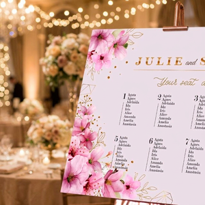 Plan de table de mariage en papier, décoration de table élégante et florale - Product Image 2