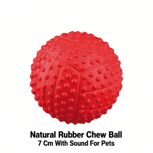 Pelota de Goma Natural para Masticar de 7 cm con Sonido para Mascotas - Product Image 2