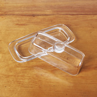 Beurrier en verre transparent rectangulaire avec couvercle, boîte à beurre, plateau de rangement pour fromage pour réfrigérateur, pour usage en cuisine
