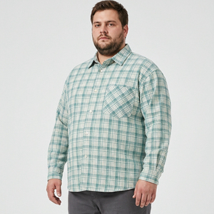Plus Size Grote Dikke Mannen Geruite Overhemd Casual Button Down Katoen Ademend Ontspannen Pasvorm Lange Mouw 6XL 7XL 8XL 9XL 10XL - Product Image 5