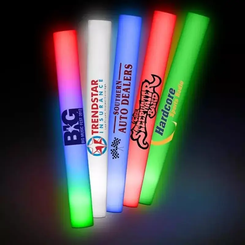 Bastoncini lampeggianti all'ingrosso schiuma Led Cheer Stick bastone in schiuma Led personalizzato accendi bastone in spugna