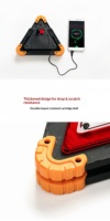 Triangle de signalisation LED pour voiture, lumière d'urgence multifonction, longue durée de vie de la batterie, lumière rouge, réparation de véhicules, lampe de poche portable ABS