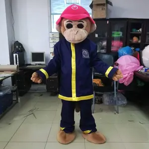 독특한 디자인 맞춤형 원숭이 동물 캐릭터 마스코트 의상 성인 소방관 원숭이 마스코트 의상 무대 쇼
