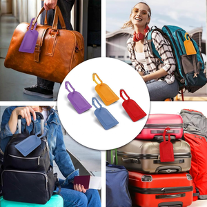 Étiquette de bagage en cuir véritable, étiquette créative en cuir PU pour sac à dos, étiquette multifonctionnelle pour <span class=keywords><strong>carte</strong></span> d'embarquement, étiquette de valise pour enregistrement, cadeau personnalisé - Product Image 6