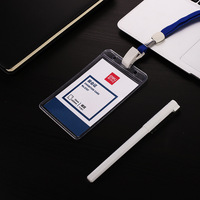 Porte-badge d'exposition Deli Design personnalisé étui pour carte d'identité en plastique dur transparent horizontal vertical