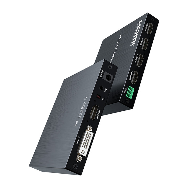 4K 2x2 HDMI DVI Video Wall Controller With 4 HDMI Output