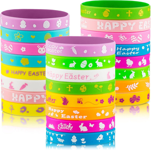Pulseras de Silicona Personalizadas de Fábrica para Pascua, Pulseras de Goma con Estampado de <span class=keywords><strong>Huevos</strong></span> de Conejo, Recuerdos para Fiestas de Primavera, Regalos Promocionales - Product Image 4