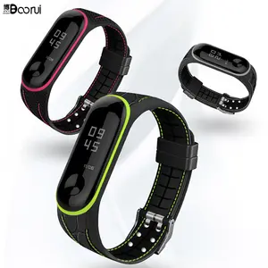 Boorui Silicone Dây Đồng Hồ Chống Thấm Nước Cho Xiaomi Mi Band Strap 5 4 3 Tích Hợp Mềm Mi Band 6 Dây Đeo