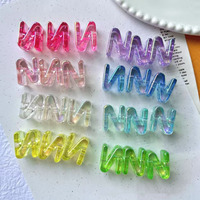 Cuentas Sueltas de Acrílico Transparente con 26 Letras del Alfabeto Inglés, Orificio Recto y Grande, para Bisutería DIY, Accesorios para Tejer Pulseras