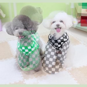 Rompi Anjing Poliester Klasik Musim Semi Gugur, Mewah, Bernapas, Ramah Lingkungan, Nyaman, Motif Kotak-kotak, Ukuran Anjing Kecil dan Sedang 24+ cm - Product Image 3