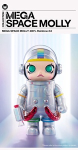 POPMART MEGA SPACE <span class=keywords><strong>MOLLY</strong></span> 400% Rainbow 2.0 Figurines d'action d'anime authentiques, boîte mystère à collectionner, décoration de maison, cadeau - Product Image 5