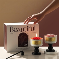 Luxuriöse Romantische Rosenblüten-förmige Kelch-Duftkerzen aus Sojawachs Handgemachte Aromatherapie-Kerzen für Muttertag und Diwali