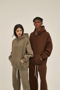 Felpe con cappuccio da <span class=keywords><strong>uomo</strong></span> in cotone pesante <span class=keywords><strong>oversize</strong></span> personalizzate con logo personalizzato in bianco - Product Image 2