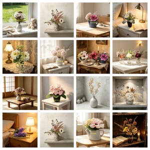 Herbe de la <span class=keywords><strong>Pampa</strong></span> Artificielle Décorative, 3 Tiges dans un <span class=keywords><strong>Vase</strong></span> en Céramique Blanche, Fausses Fleurs de Roseau Marron <span class=keywords><strong>pour</strong></span> Salon, Bureau, Décoration d'Automne - Product Image 6