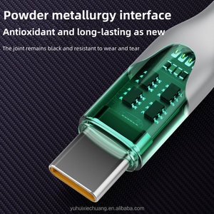 Nhà Máy Bán buôn 66W siêu <span class=keywords><strong>V3.0</strong></span> <span class=keywords><strong>USB</strong></span> C sạc nhanh 100W Type-C nylon trong suốt thông minh sạc cáp dữ liệu 6A - Product Image 4