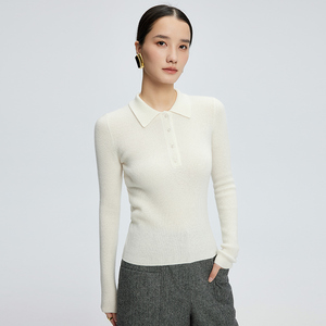<span class=keywords><strong>Maglione</strong></span> in Cashmere con collo a <span class=keywords><strong>Polo</strong></span> in puro Cashmere da <span class=keywords><strong>donna</strong></span> con bottoni in tinta naturale cuciti a mano - Product Image 3