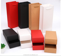 Boîtes d'emballage avec tiroir personnalisables, pièces, rectangulaire, marron, noir, rouge, blanc, pour cartes Kraft, sous-vêtements, serviettes, vêtements, chaussettes