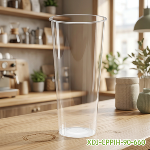 Vaso de PP Transparente de Pared Simple XDJ, 90 mm de Diámetro, 660 ml, para Bebidas - Product Image 3